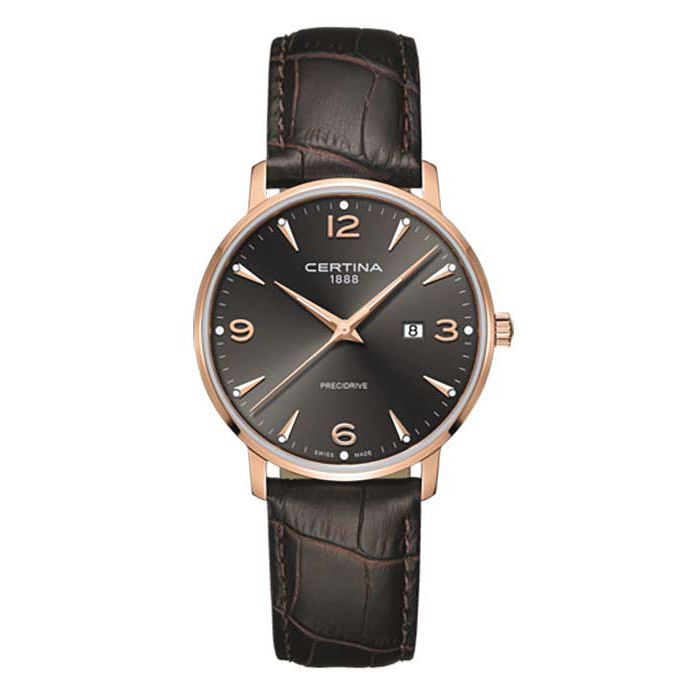Certina Caimano Mens Brown Leather Strap Watch