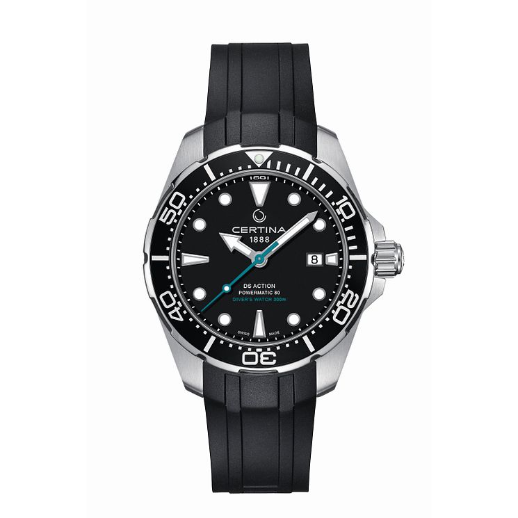 Certina Ds Action Diver Powermatic Black Rubber Strap Watch