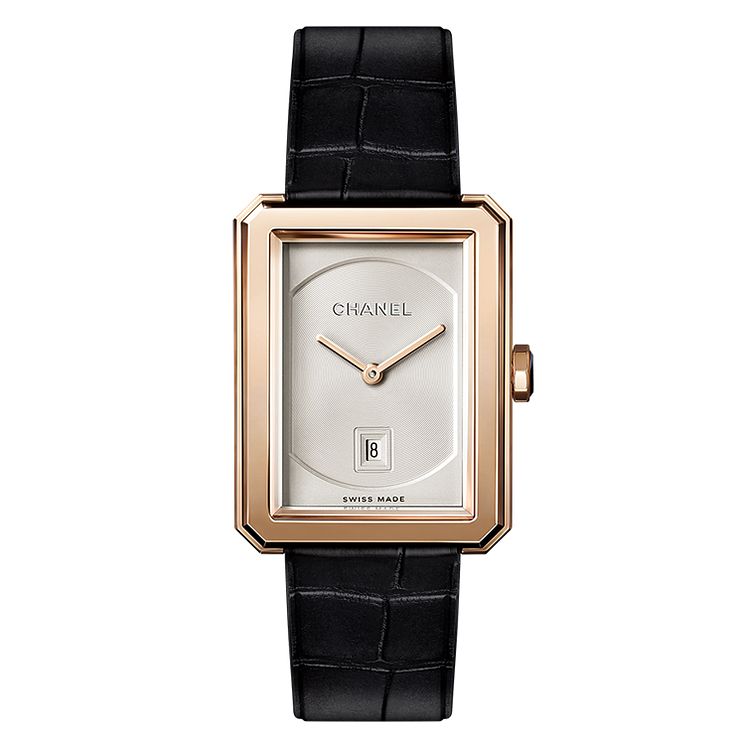 Chanel Ladies Beige Gold Boyfriend Bracelet Watch Medium