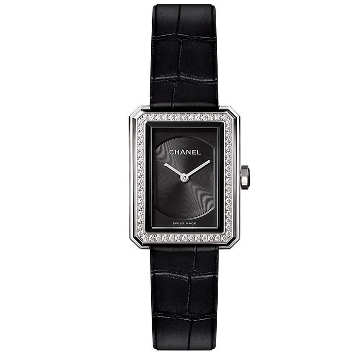 Chanel Ladies Stainless Steel Stone Set Strap Watch