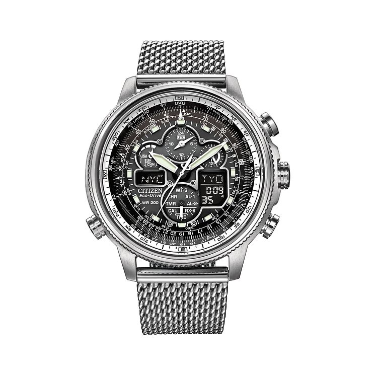 Citizen Eco-drive Navihawk Mens A.t Bracelet Watch