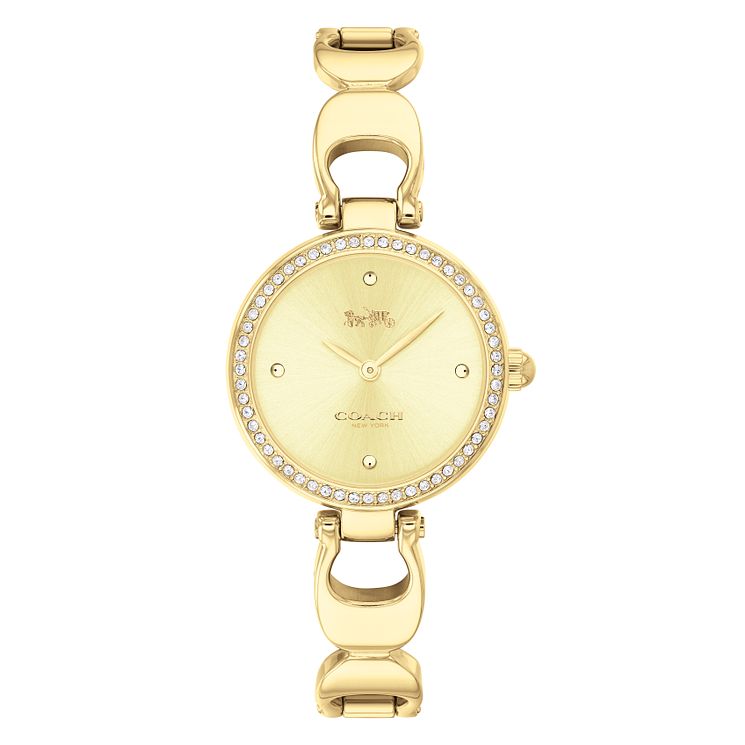 Coach Park Ladies Gold Plated Signature C Bracelet Watch