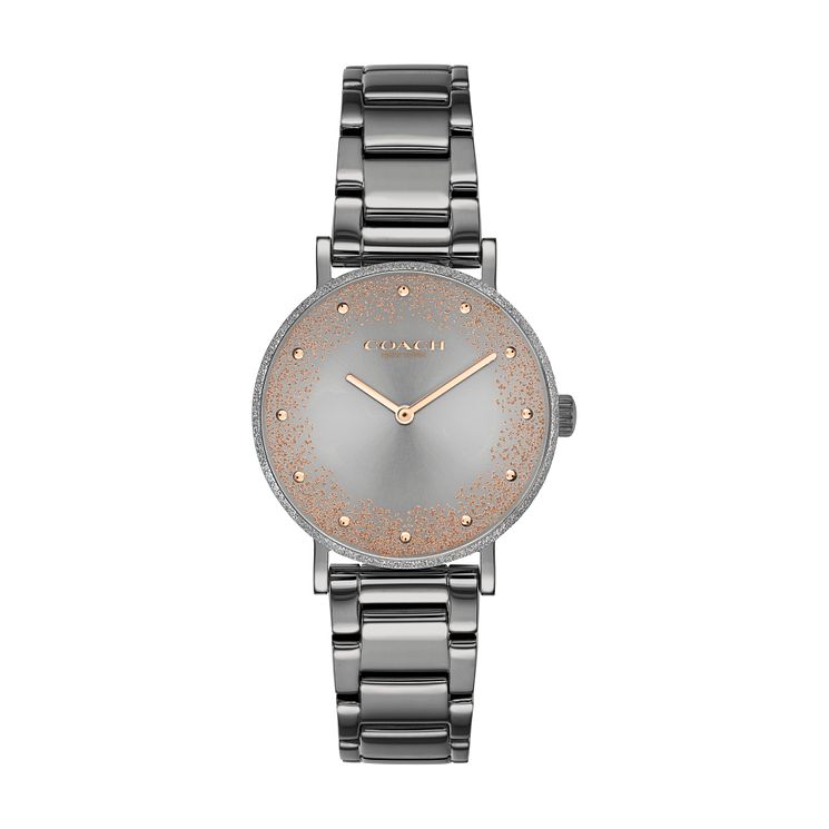 Coach Perry Glitter Ladies Grey Ip Bracelet Watch