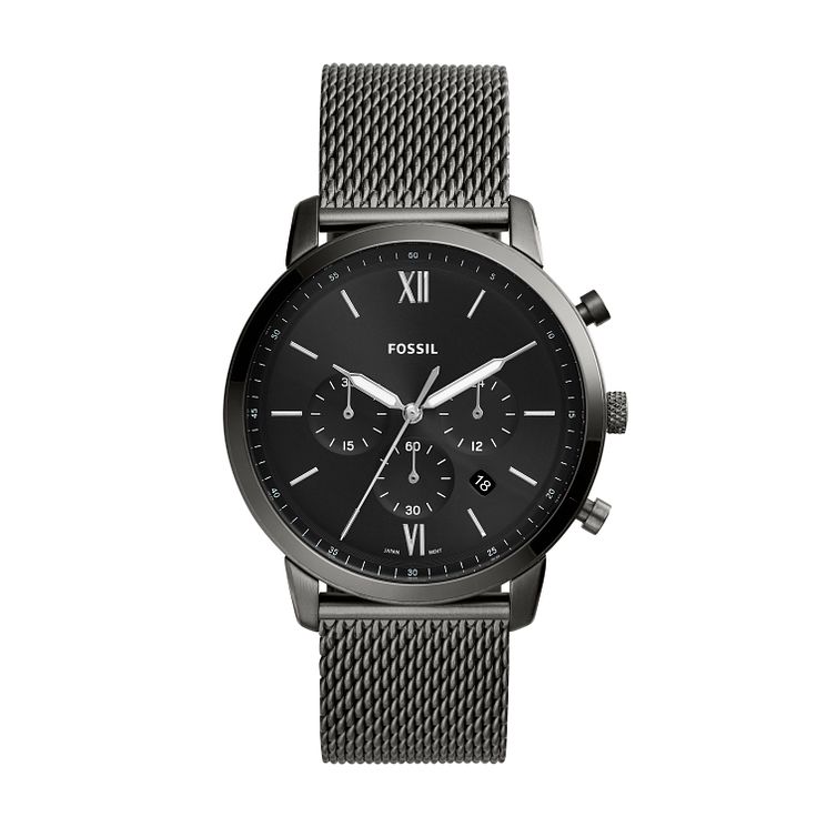 Fossil Mens Neutra Black Mesh Bracelet Watch