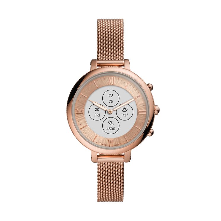 Fossil Monroe Ladies Rose Gold Tone Hybrid Smartwatch