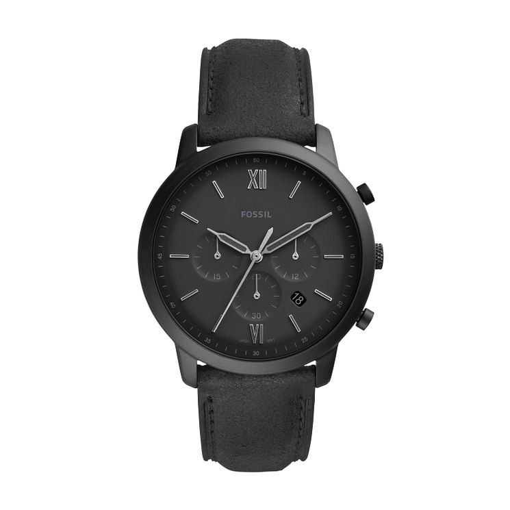 Fossil Neutra Chronograph Mens Black Leather Strap Watch