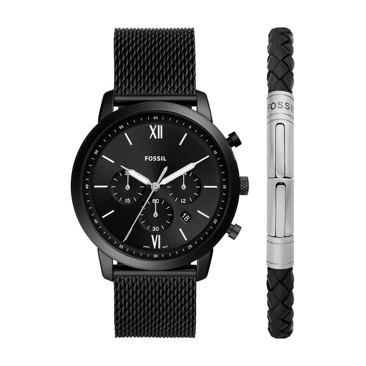 Fossil Neutra Mens Chronograph WatchandBracelet Gift Set