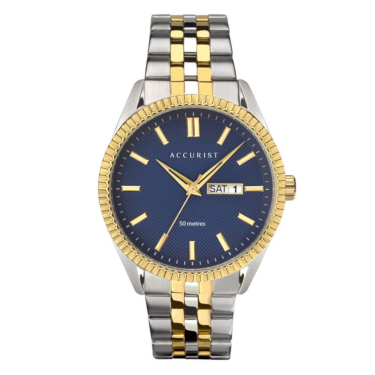 Accurist Mens Stainless Steel Two Tone Bracelet Watch