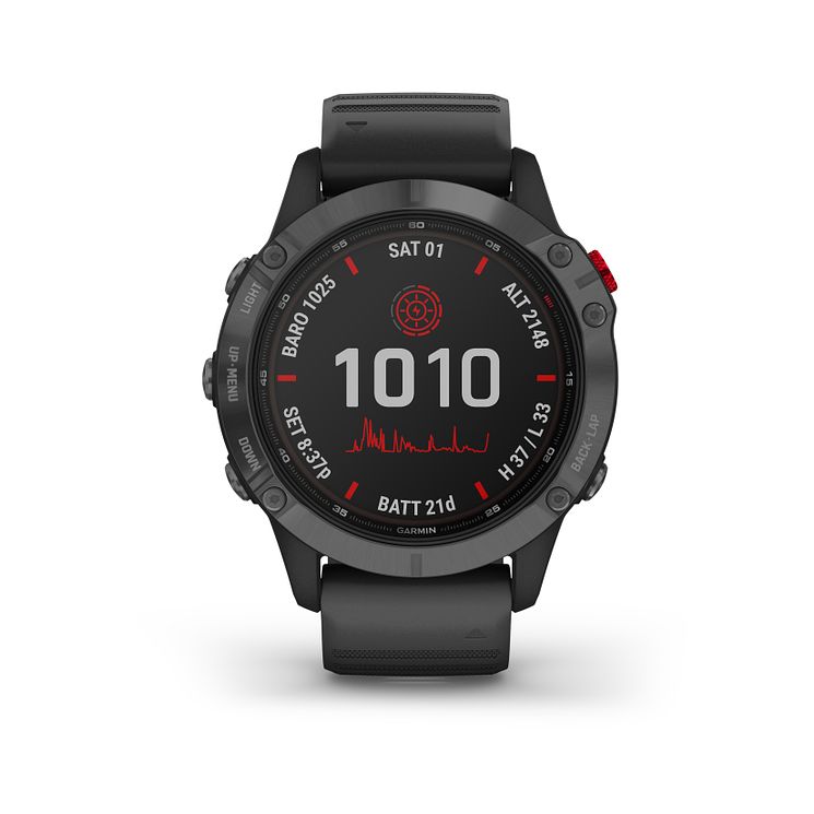 Garmin Fenix 6s Pro Solar Edition Black Silicone Strap Watch