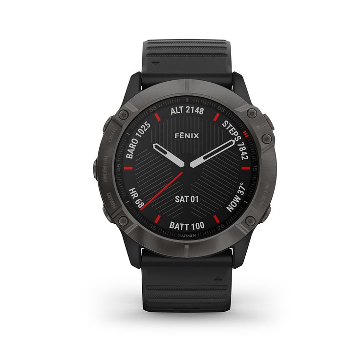 Garmin Fenix 6x Sapphire Black Silicone Strap Smart Watch