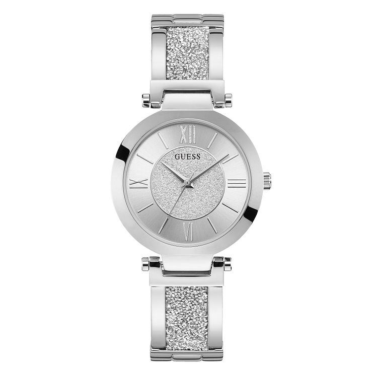 Guess Aurora Ladies Stainless Steel Glitz Bracelet Watch