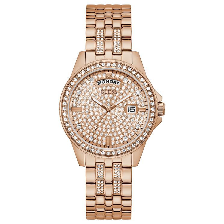 Guess Comet Ladies Rose Gold Tone Bracelet Watch