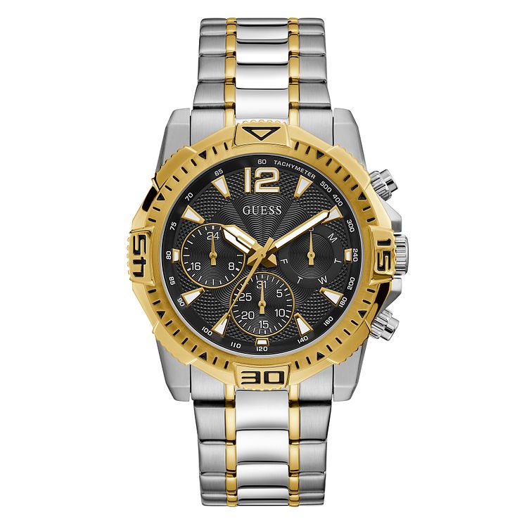 Guess Commander Mens Two Tone Bracelet Watch