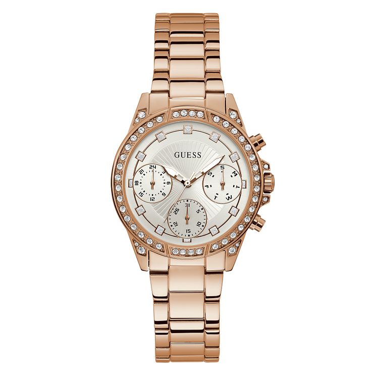 Guess Gemini Ladies Rose Gold Tone Bracelet Watch