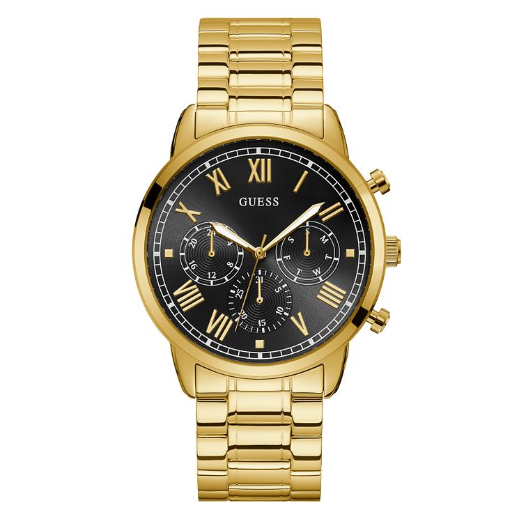 Guess Hendrix Mens Yellow Gold Tone Bracelet Watch