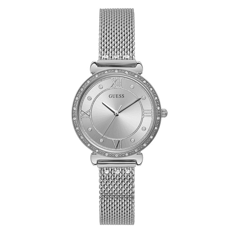 Guess Jewel Ladies Stainless Steel Mesh Bracelet Watch