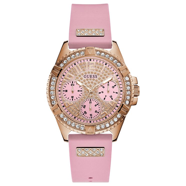 Guess Lady Frontier Ladies Pink Rubber Strap Watch