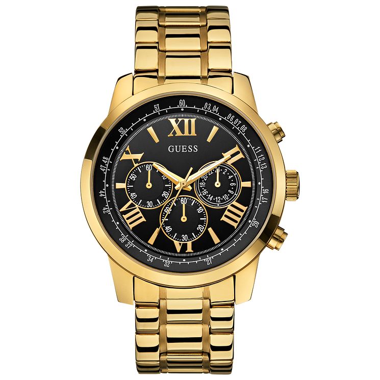 Guess Mens Yellow Gold Plated Bracelet Watch