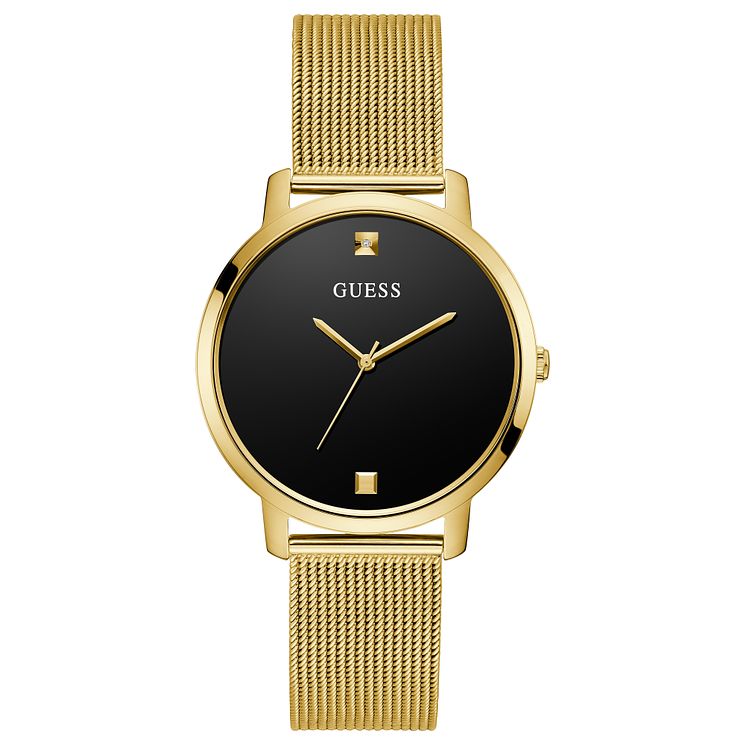 Guess Nova Ladies Yellow Gold Tone Mesh Bracelet Watch