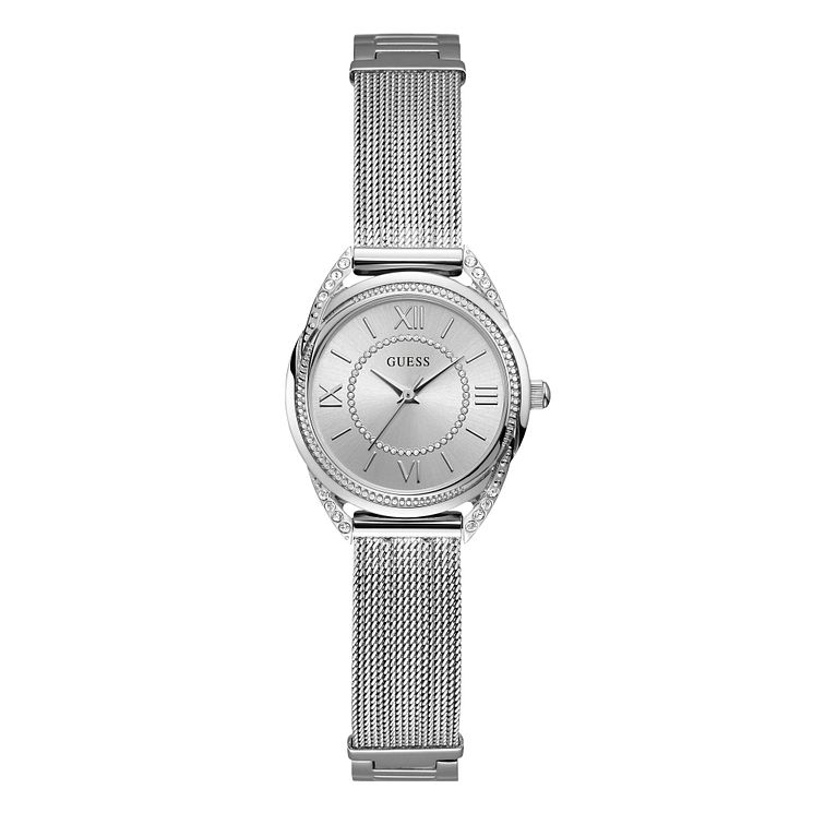 Guess Whisper Ladies Stainless Steel Mesh Bracelet Wath