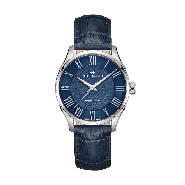 Hamilton Jazmaster Automatic Blue Leather Strap Watch