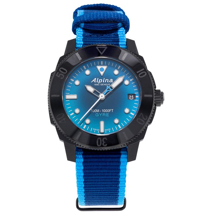 Alpina Seastrong Diver Gyre Ladies Blue Nato Strap Watch