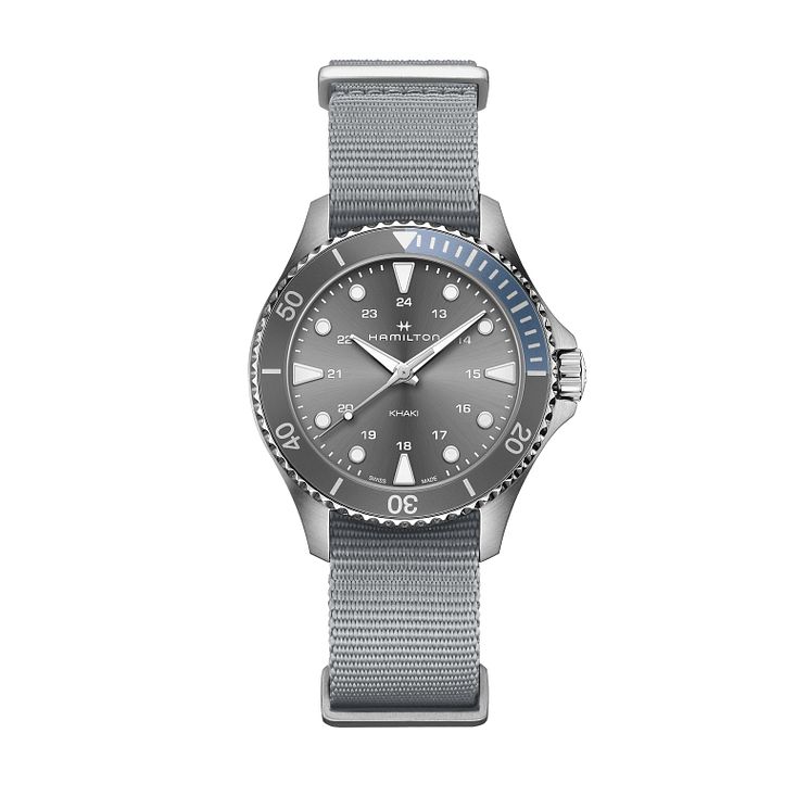 Hamilton Khaki Navy Scuba Quartz Grey Strap Watch