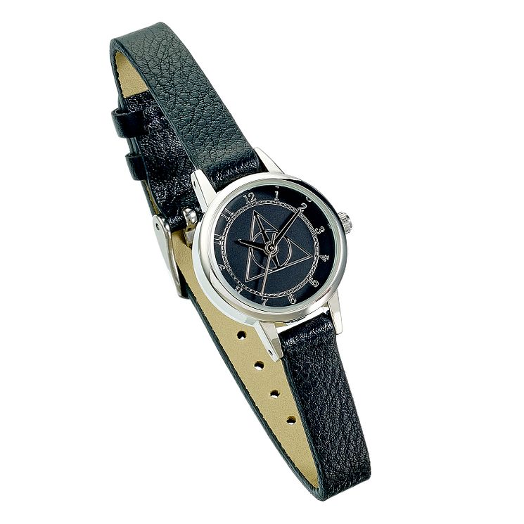 Harry Potter Deathly Hallows Black Pu Strap Watch - 22mm