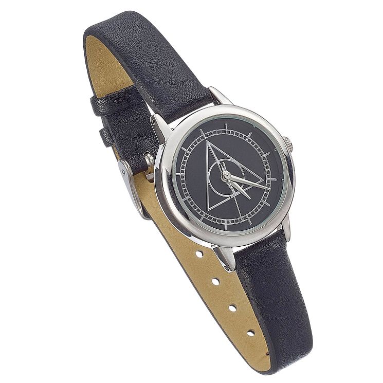 Harry Potter Deathly Hallows Black Pu Strap Watch - 30mm