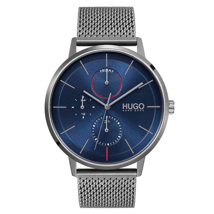 Hugo #exist Mens Stainless Steel Mesh Bracelet Watch