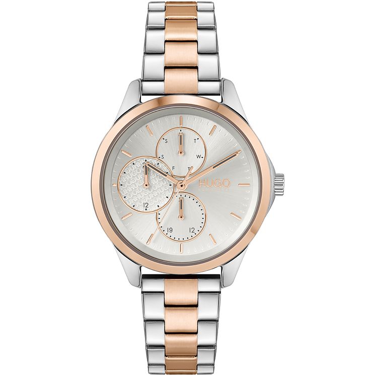 Hugo #fearless Ladies Two Tone Bracelet Watch