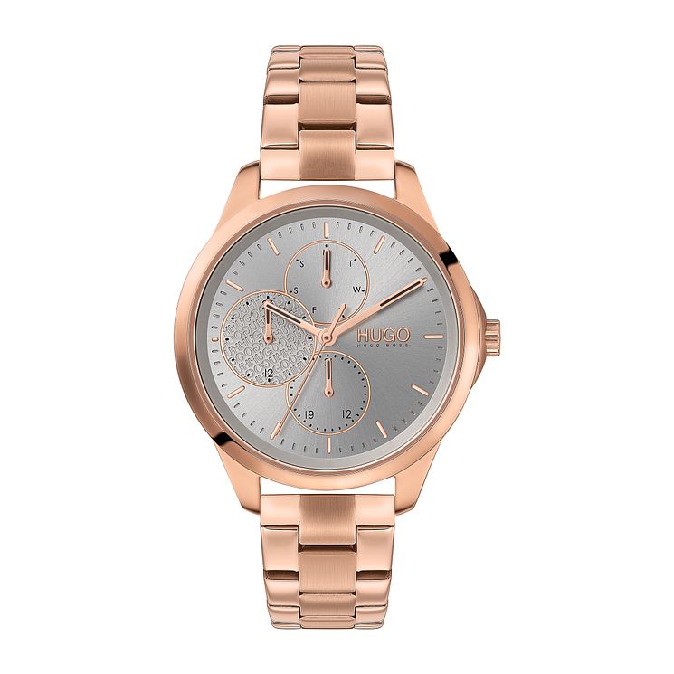 Hugo #fearless Rose Gold Ion Plated Bracelet Watch