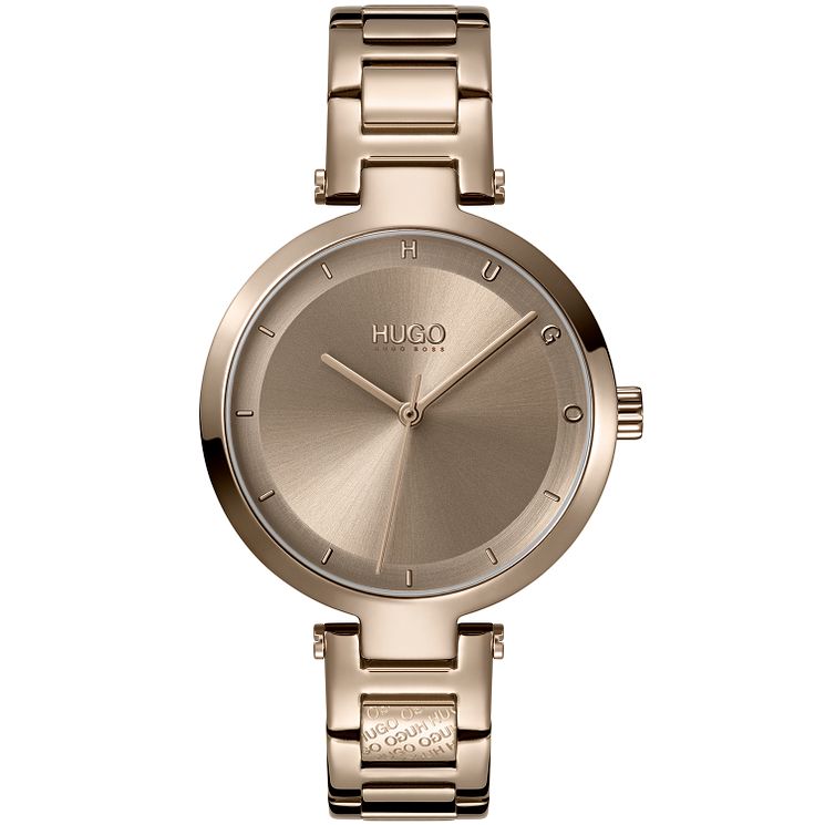 Hugo #hope Ladies Gold Tone Ip Bracelet Watch