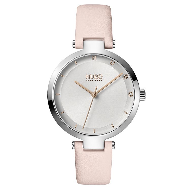 Hugo #hope Ladies Light Pink Leather Strap Watch