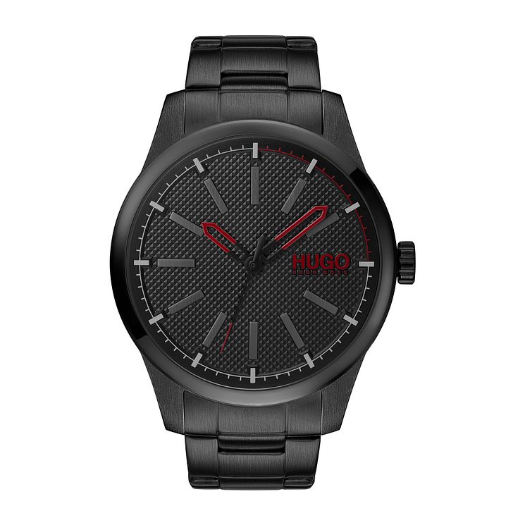 Hugo #invent Mens Black Ion Plated Strap Watch