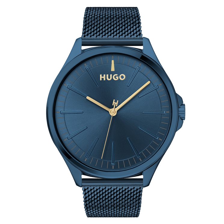 Hugo #smash Blue Ip Mesh Bracelet Watch