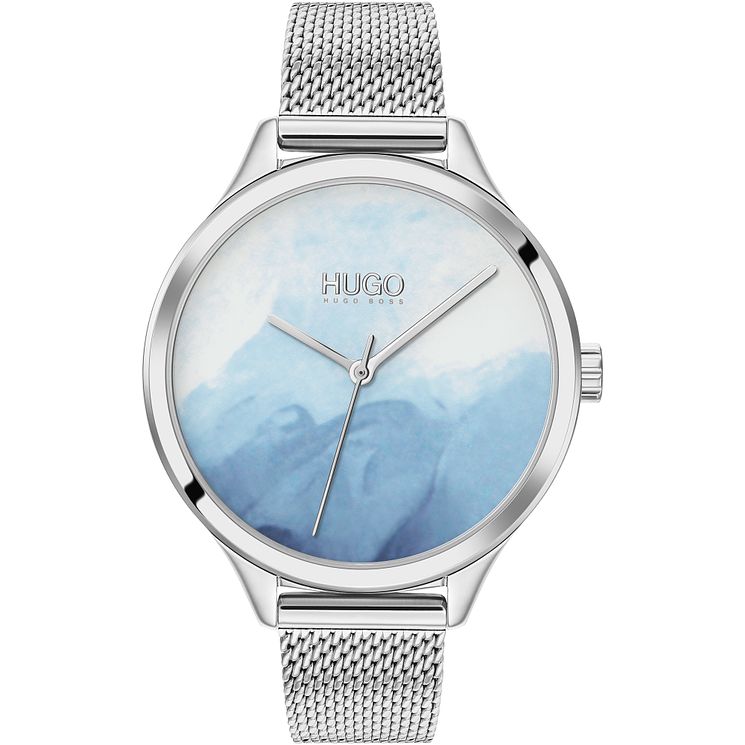 Hugo #smash Ladies Stainless Steel Mesh Bracelet Watch