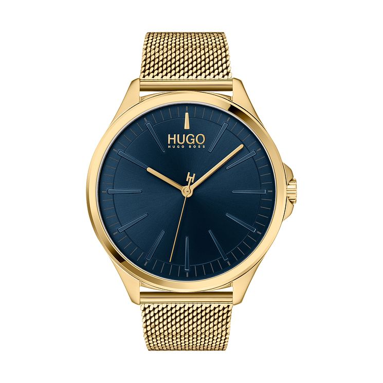 Hugo #smash Mens Gold Ip Bracelet Watch