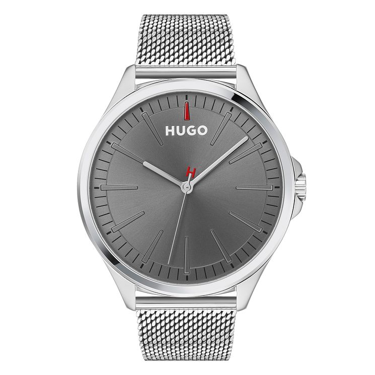 Hugo #smash Stainless Steel Mesh Bracelet Watch