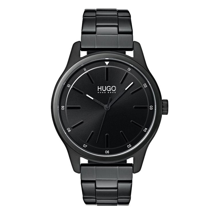 Hugo Dare Mens Black Ip Stainless Steel Bracelet Watch