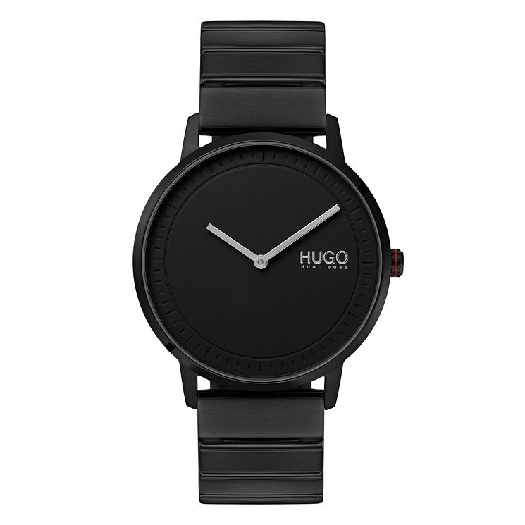 Hugo Echo Mens Black Ip Stainless Steel Bracelet Watch