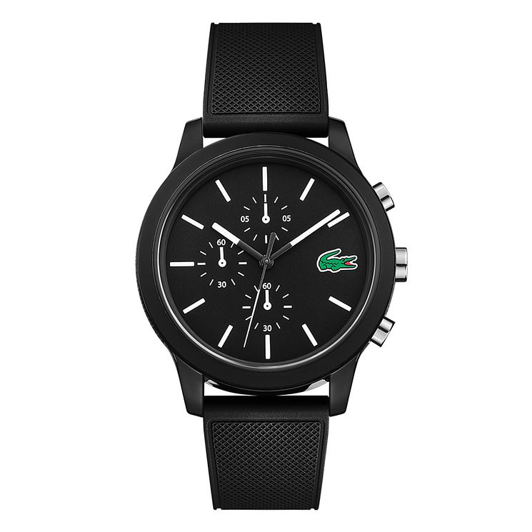 Lacoste 12.12 Gents Black Silicone Strap Watch