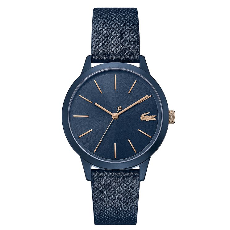 Lacoste 12.12 Ladies Dark Blue Leather Strap Watch