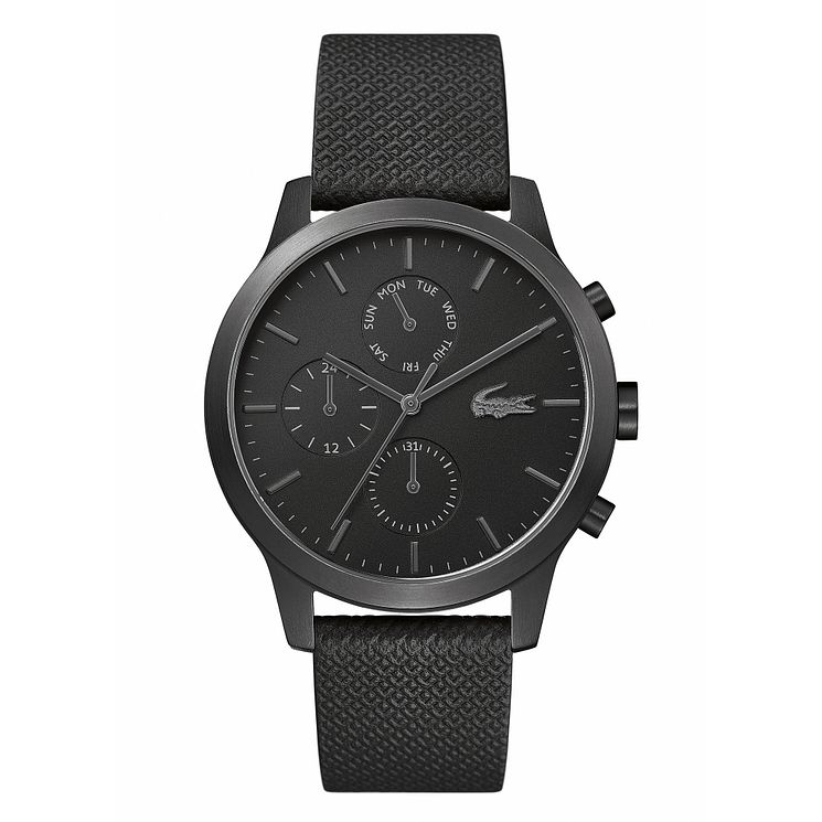 Lacoste 12.12 Mens Black Silicone Strap Watch