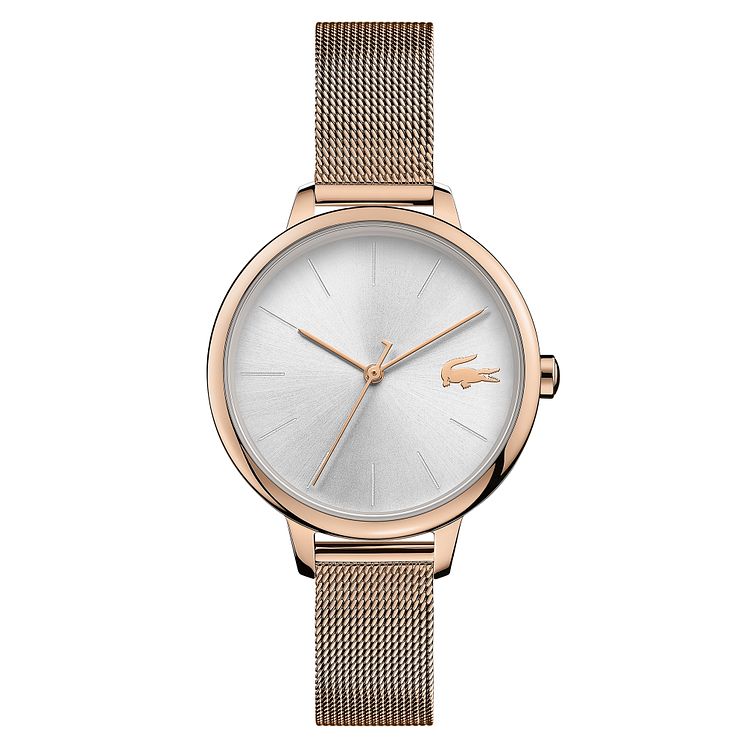 Lacoste Cannes Ladies Rose Gold Tone Mesh Bracelet Watch