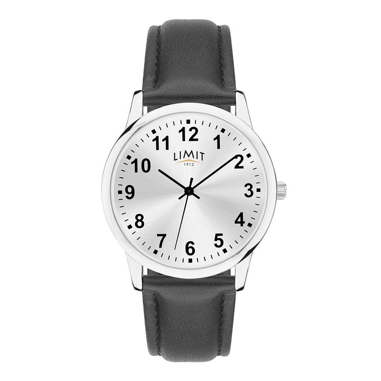 Limit Mens Black Leather Strap Watch