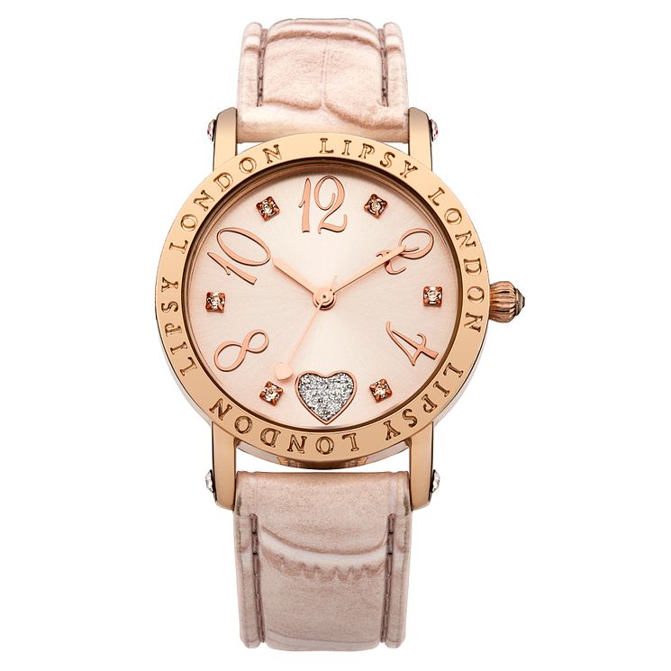 Lipsy Ladies Rose Gold ToneandPink Strap Watch