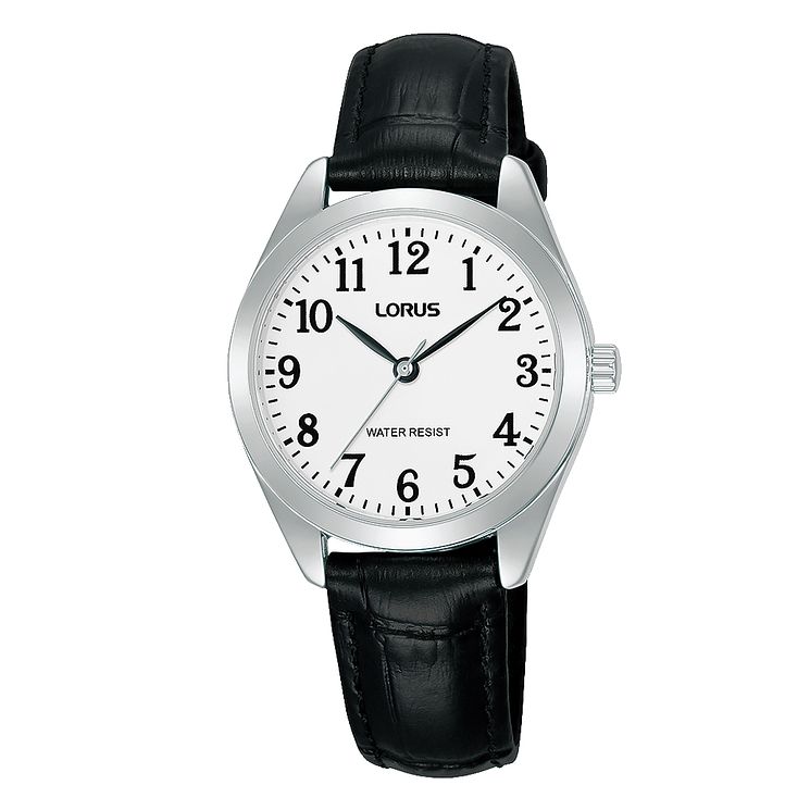 Lorus Dress Ladies Black Leather Strap Watch