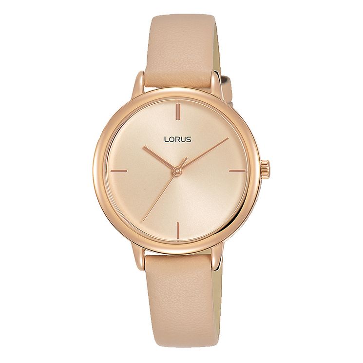 Lorus Dress Ladies Pink Leather Strap Watch