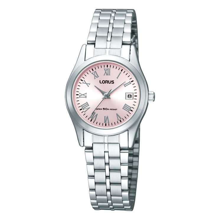 Lorus Ladies Pink DialandStainless Steel Bracelet Watch